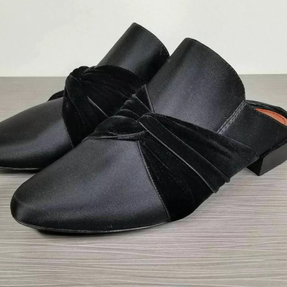 3.1 PHILLIP LIM Louie Loafer Mule, Black Textile, Womens Size 9 / 39